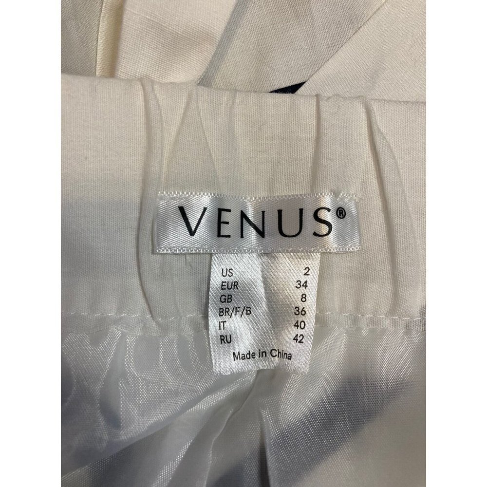 Venus Women’s White Skirt A-Line Black Stripes Size US 2 - Picture 3 of 7